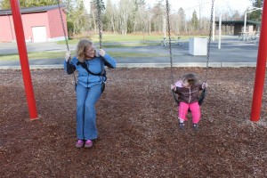 Look Mom! I can swing just like you!